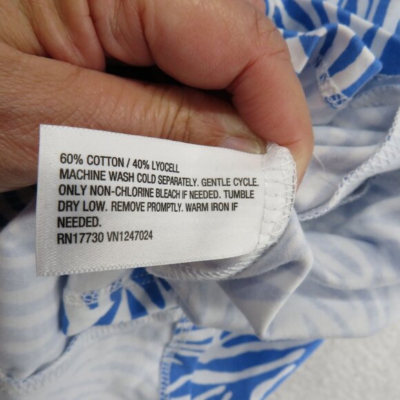 Diane Von Furstenberg Skirt Size XXL‎ Blue White Ruffle Ruched Flowy Design New - Picture 10 of 11